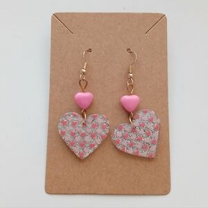 Fashion Jewelry Pink Heart Earrings
